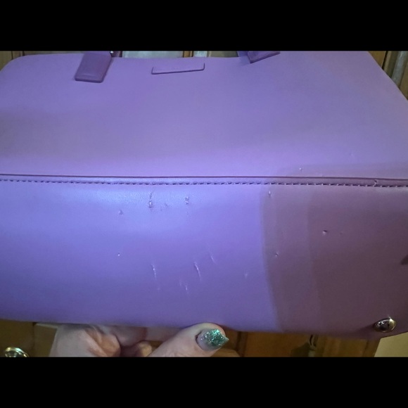 Vera Bradley Tote, Purse, Wallet Set Lavender Purple Leather Vacation Beach - Picture 9 of 9